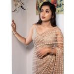 Saree For Women's And Girls Net Fabric Saree With Fancy Sequance Embroidery Work With Feather Lace In Pallu - Image 3